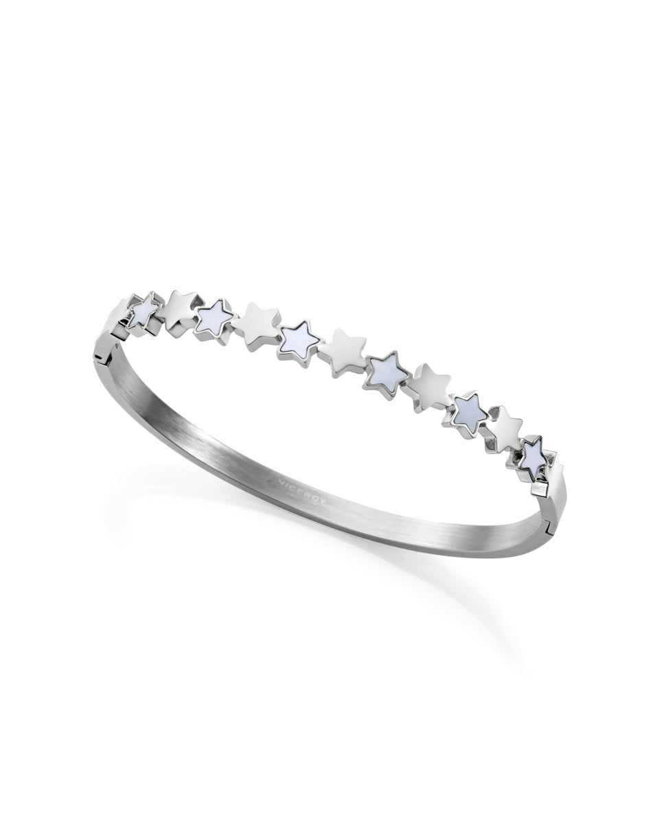 Pulsera de mujer de acero rígida de estrellas