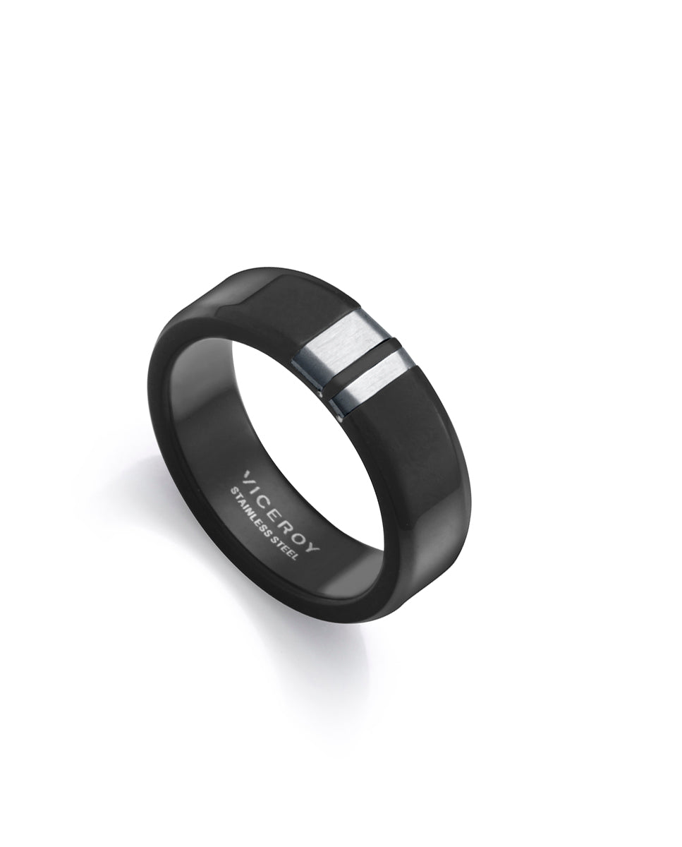 Viceroy Magnum Anello Uomo In Acciaio Inox IP Nero – Finitura Graffiata, Misura 24, In Astuccio - 4
