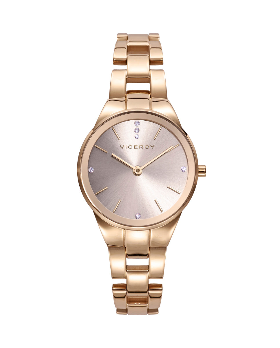 Reloj Acero Brazalete Ip Dorado Sra Va