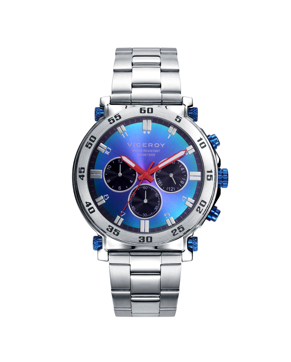 Reloj de hombre Heat de acero multifunción con esfera multicolor