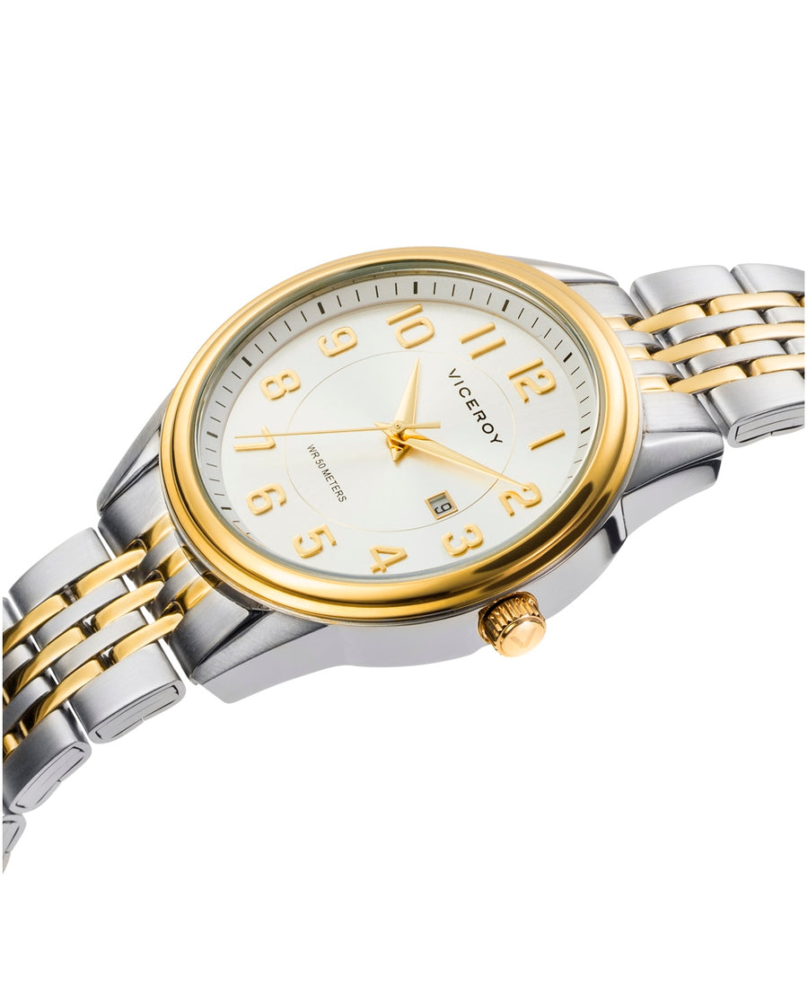 Reloj Acero Ip Dorado Brazalete Sra Va