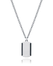 Collar Titanio E Ip Negro Placa Sr Fn