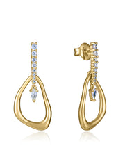 Sterling Silver Earrings With Gold Plating And Wh