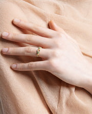 Sterling Silver Ring With Gold Plating And Colour