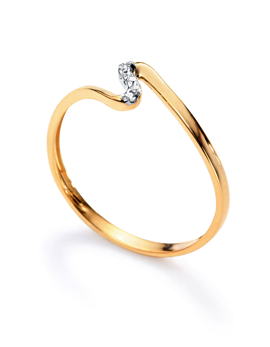 Anillo Oro 9kt Y Circonitas Sra Jewels
