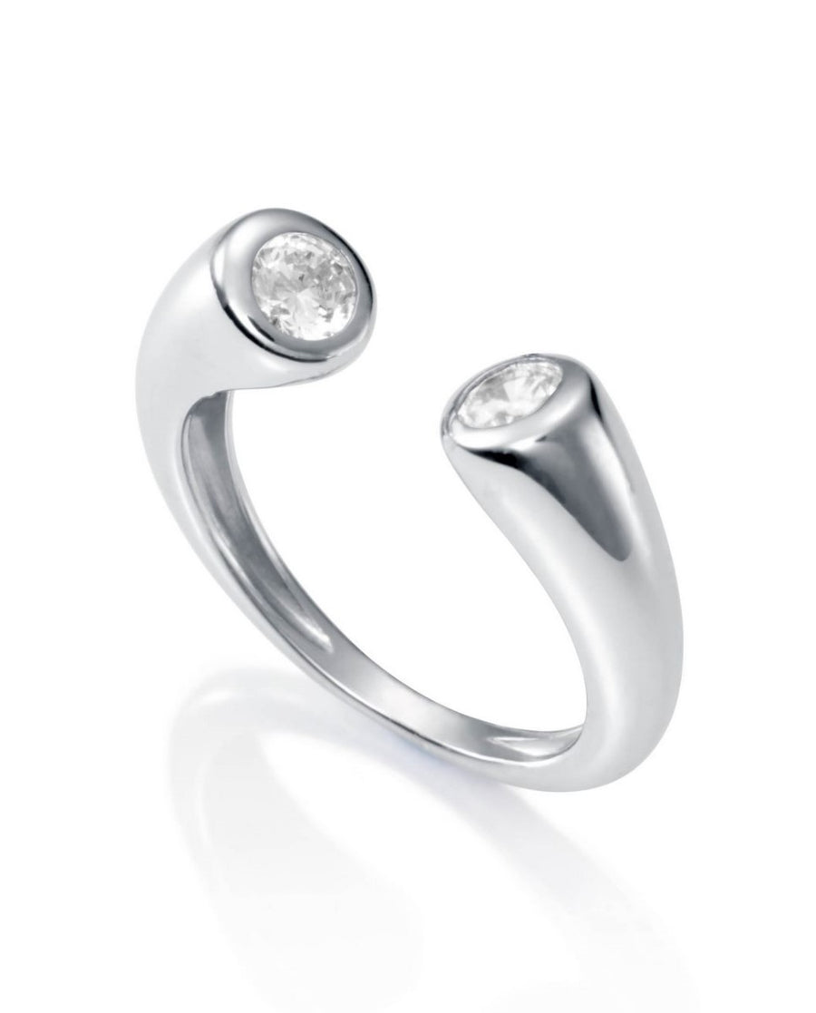 Sterling Silver Ring With 2cz Lady Jewels