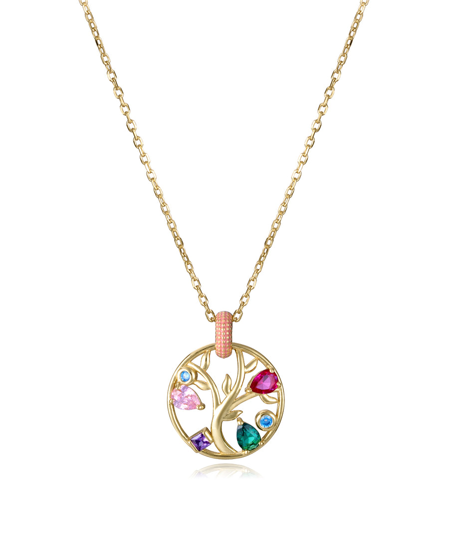 Collar Plata De Ley Baño Oro Circ Sra Jewels