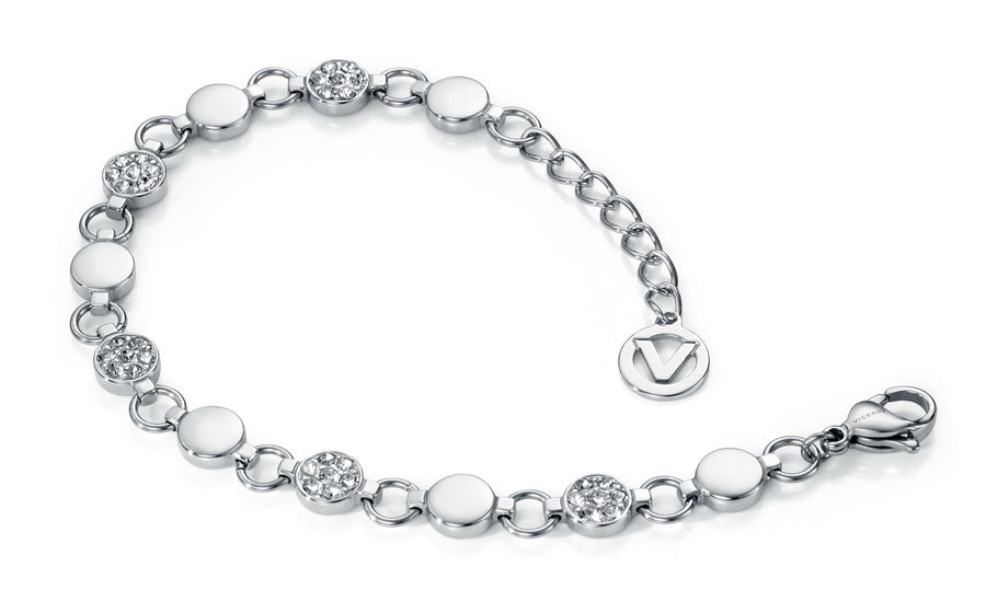 Pulsera Acero Y Cristales Sra Fashion