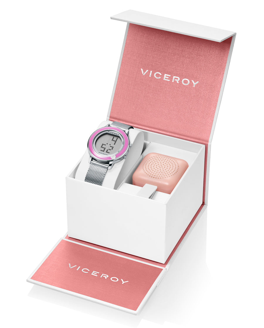 Pack Reloj Digital Acero Brazalete Niña Sweet Va