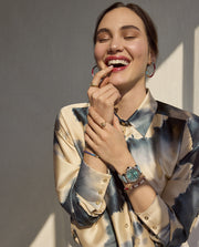 Steel Bracelet Ip Gold With Multicolour Cord And