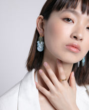 Sterling Silver Double Ring With Gold Plating And