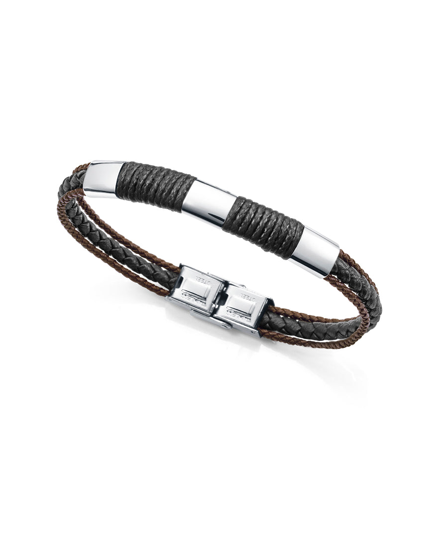 Puls Acero Y Piel Negra Y Marrón Cord Sr Fn