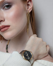 Reloj Acero Ip Dorado Brazalete Sra Va