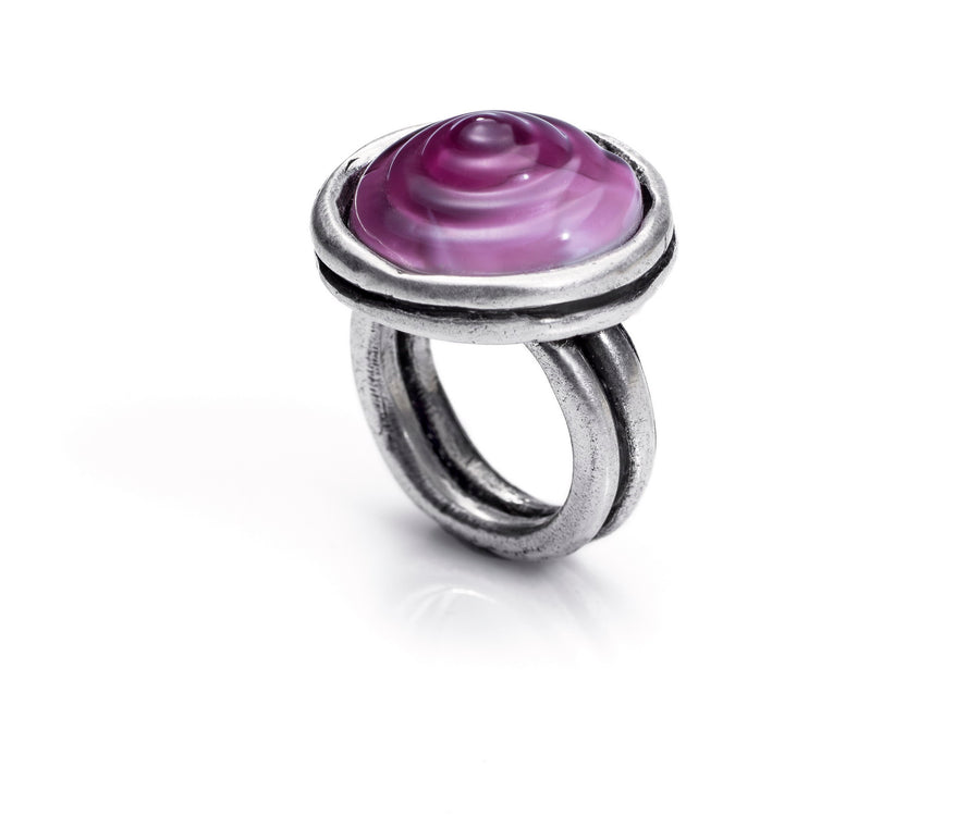 Anillo Metal Y Murano Sra Tribal