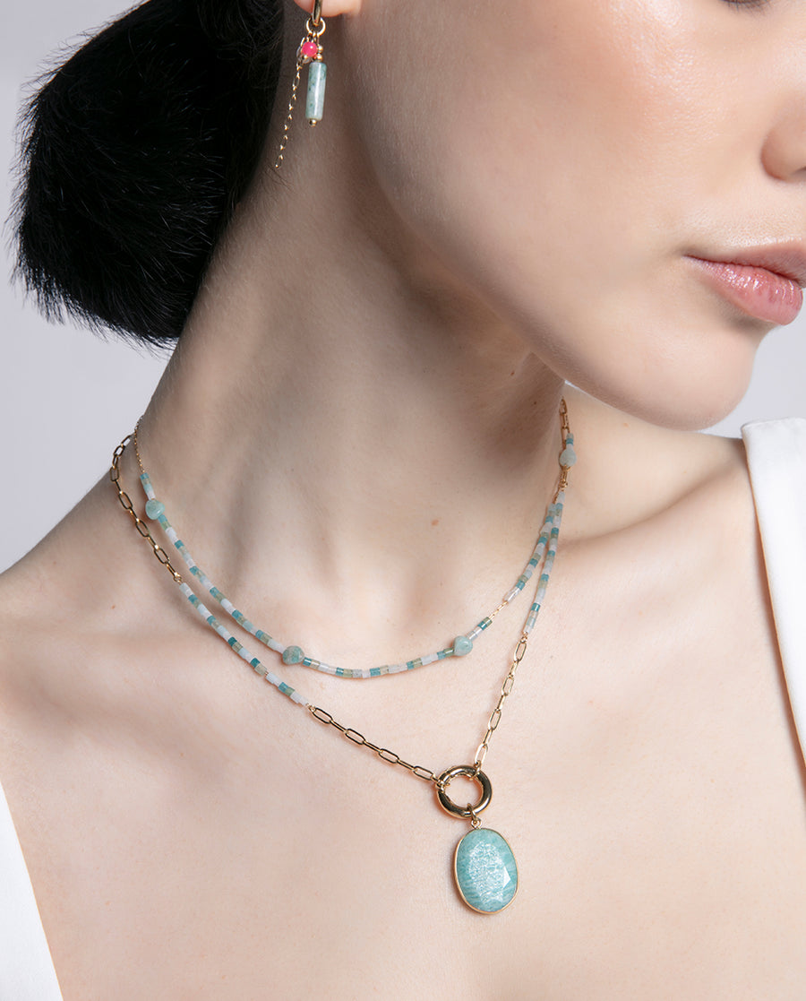 Steel Necklace Ip Gold Double, One Chain With Pen