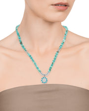 Acier Turquoise Coll Disque Esm Bleu Sra Fn