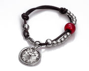 Pulsera Metal, Murano Y Piel Sra Tribal