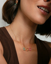 Sterling Silver Necklace With Gold Plating, Multi