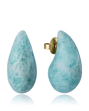 Steel Ip Gold Earrings And Natural Stone: Length