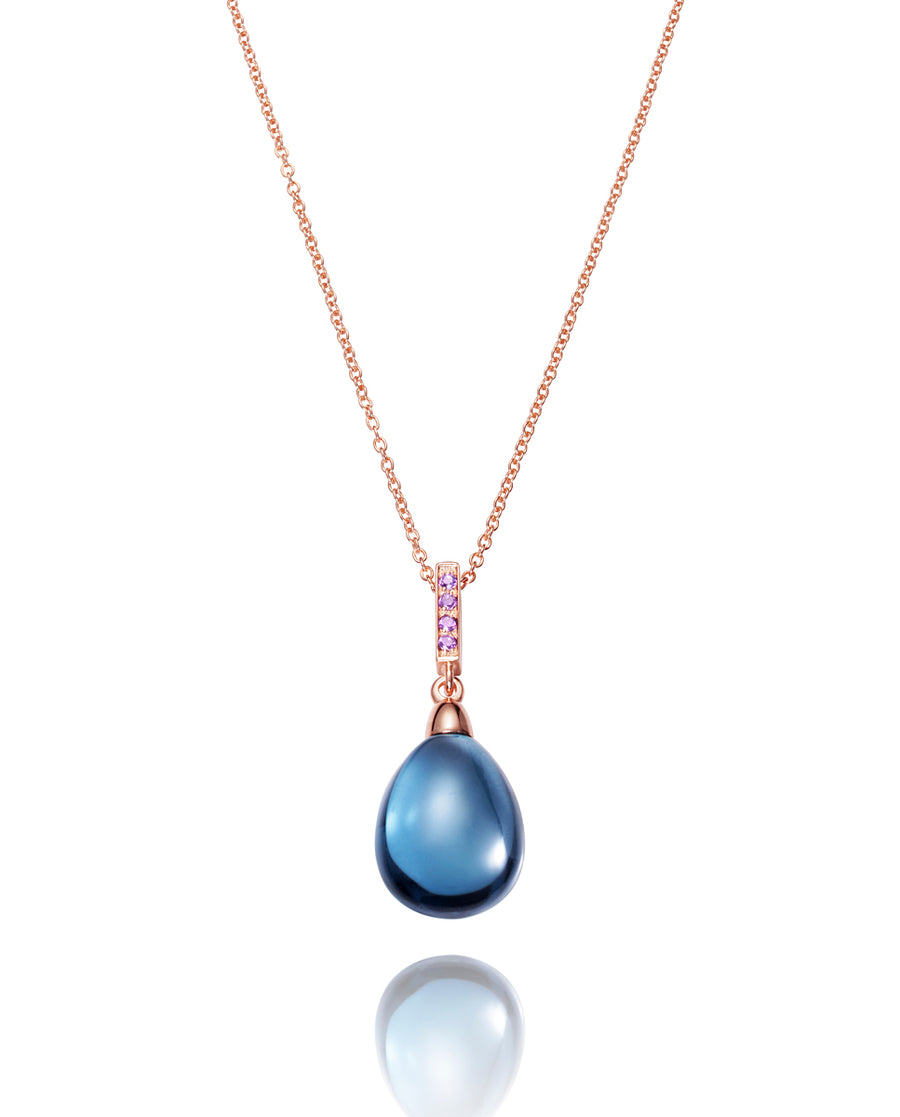 Sterling Silver Necklace With Cristal Drop Lady J
