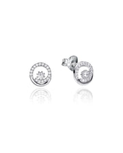 Boucles d'oreilles cercle en argent avec zircone Sra Jw