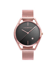 Reloj Acero Ip Rosa Brazalete Sra Va