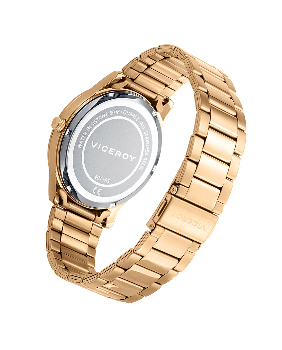 Reloj Acero Ip Dorado Brazalete Sr Va