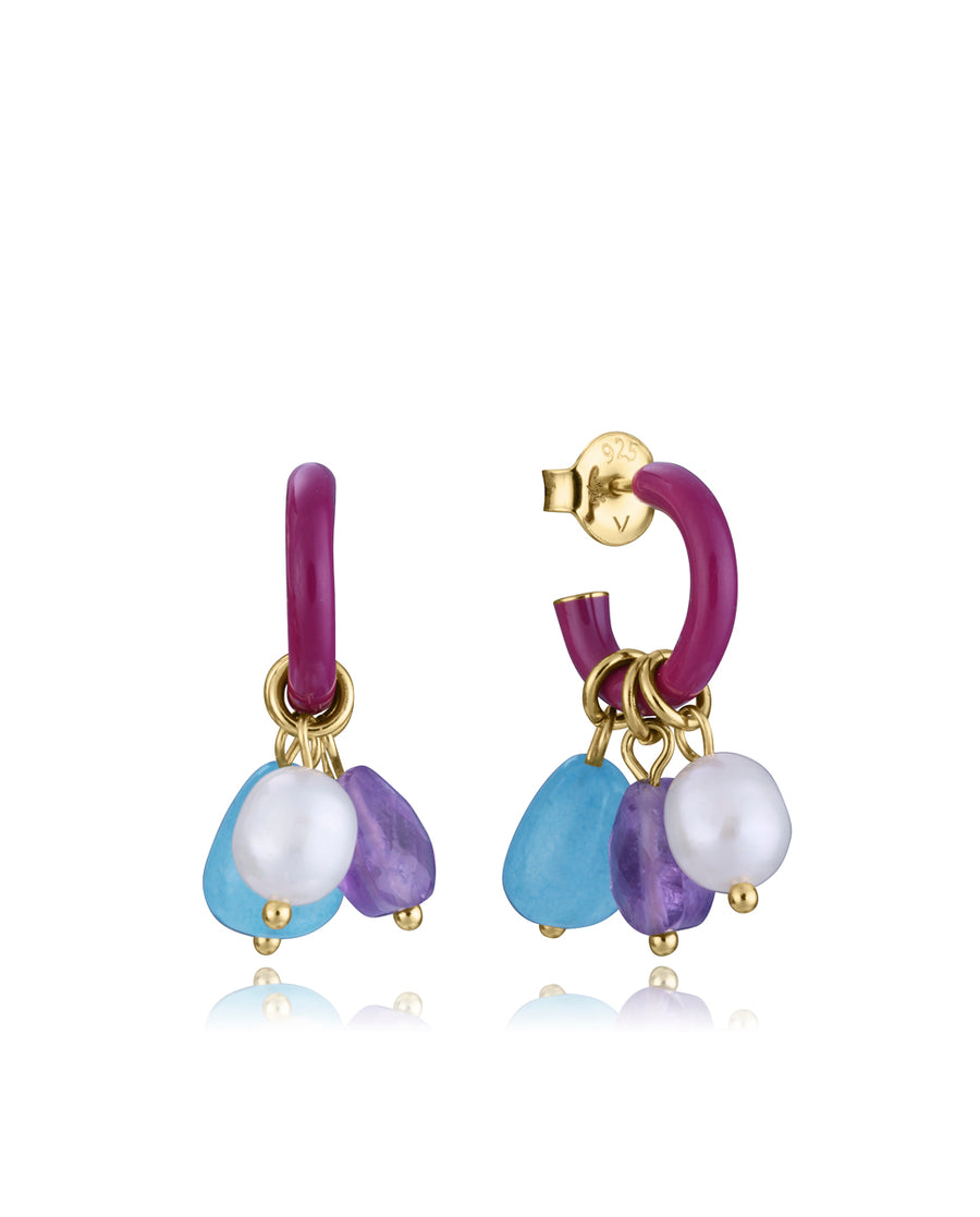Sterling Silver Earrings With Gold Plating, Ename