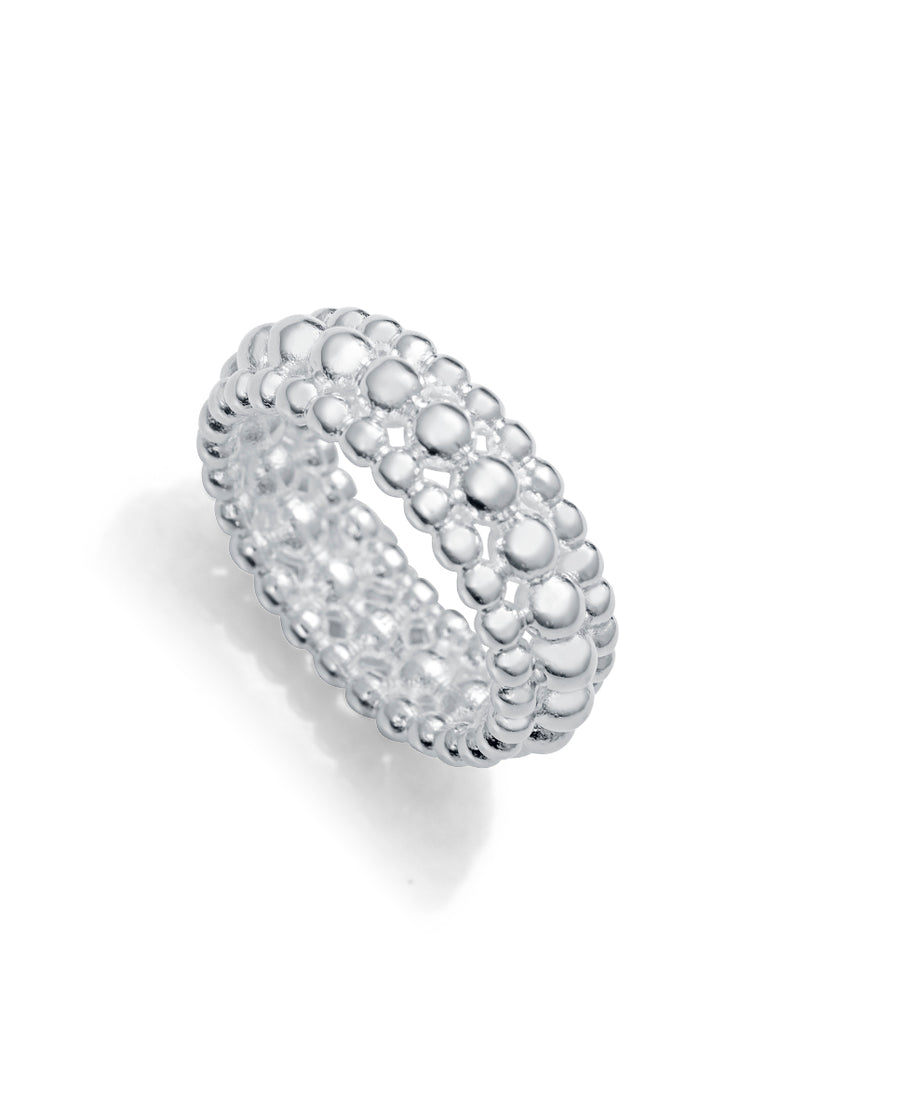 Anillo Acero Chapado Plata Ancho Medio Sra Fshn