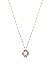 Collier Circ en argent sterling plaqué or Sra Jewels