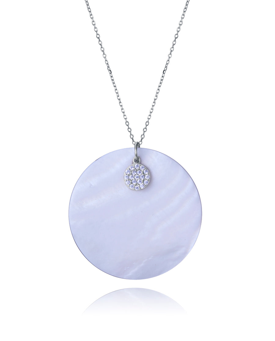 Sterling Silver Necklace With Rhodium Plating, Wh