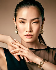 Steel Bracelet Ip Gold Flowers: Length 17,5+2,5 C