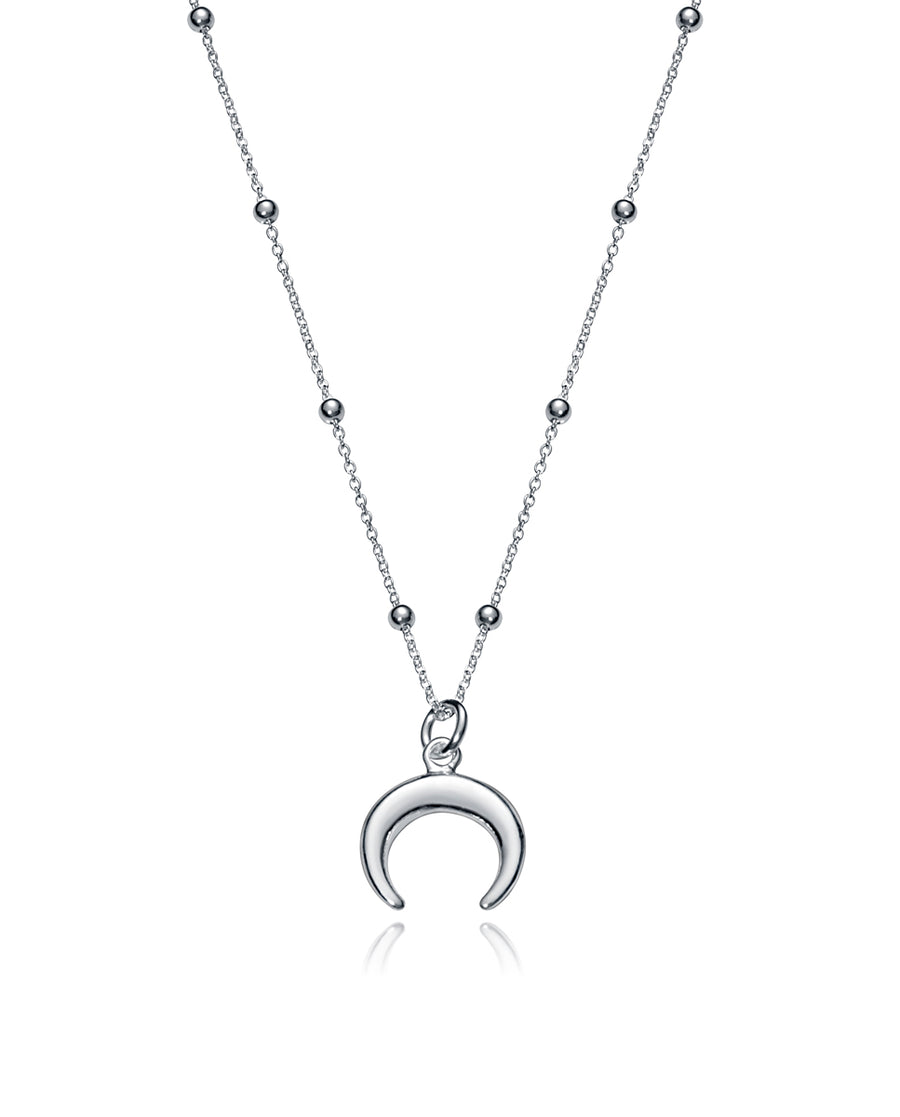 Collar Plata De Ley Cuerno Invertido Sra Jwl