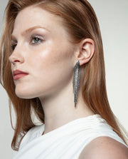 Steel Earrings Pending Chains: Length 9 Cm Lady F