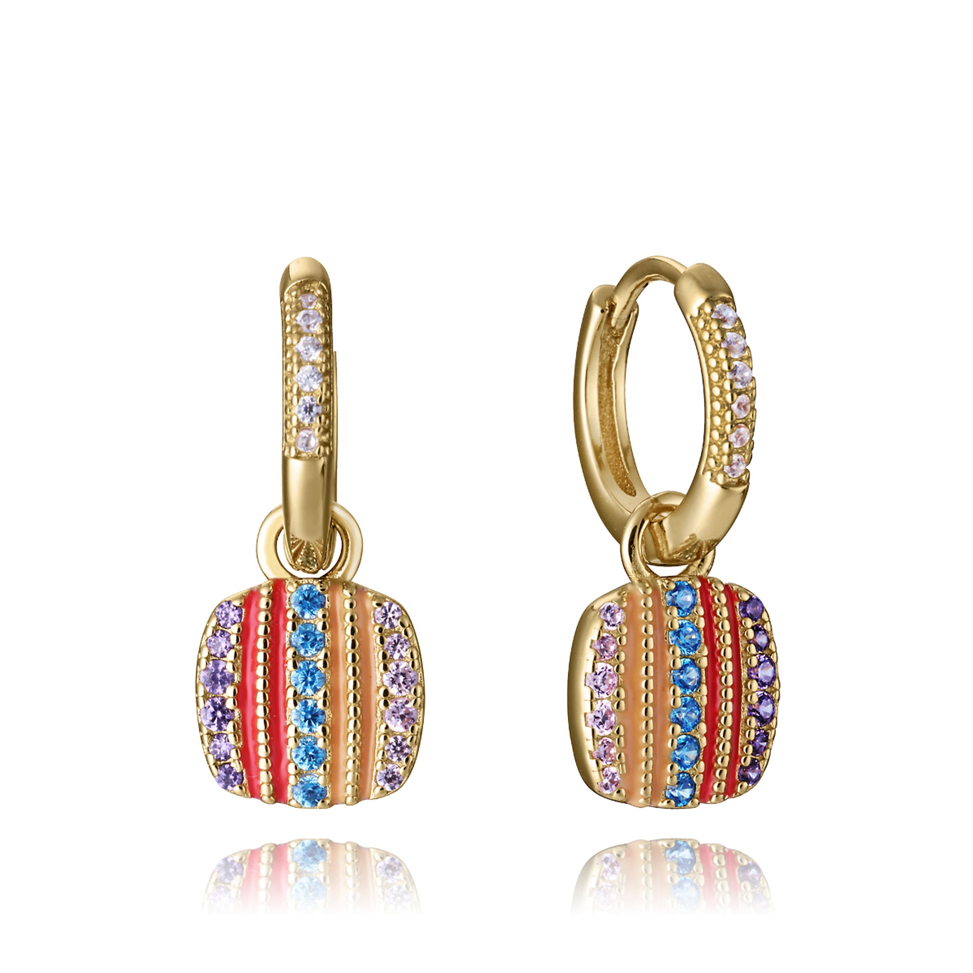 Orecchini in Oro Bicolor 18kt con Diamanti 0.38 Ct :: Sorelle Ronco Orecchini in Oro Bicolor 18kt con Diamanti 0.38 Ct :: Sorelle Ronco