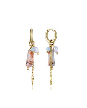 Steel Earrings Ip Gold Hoops With Coloured Natura