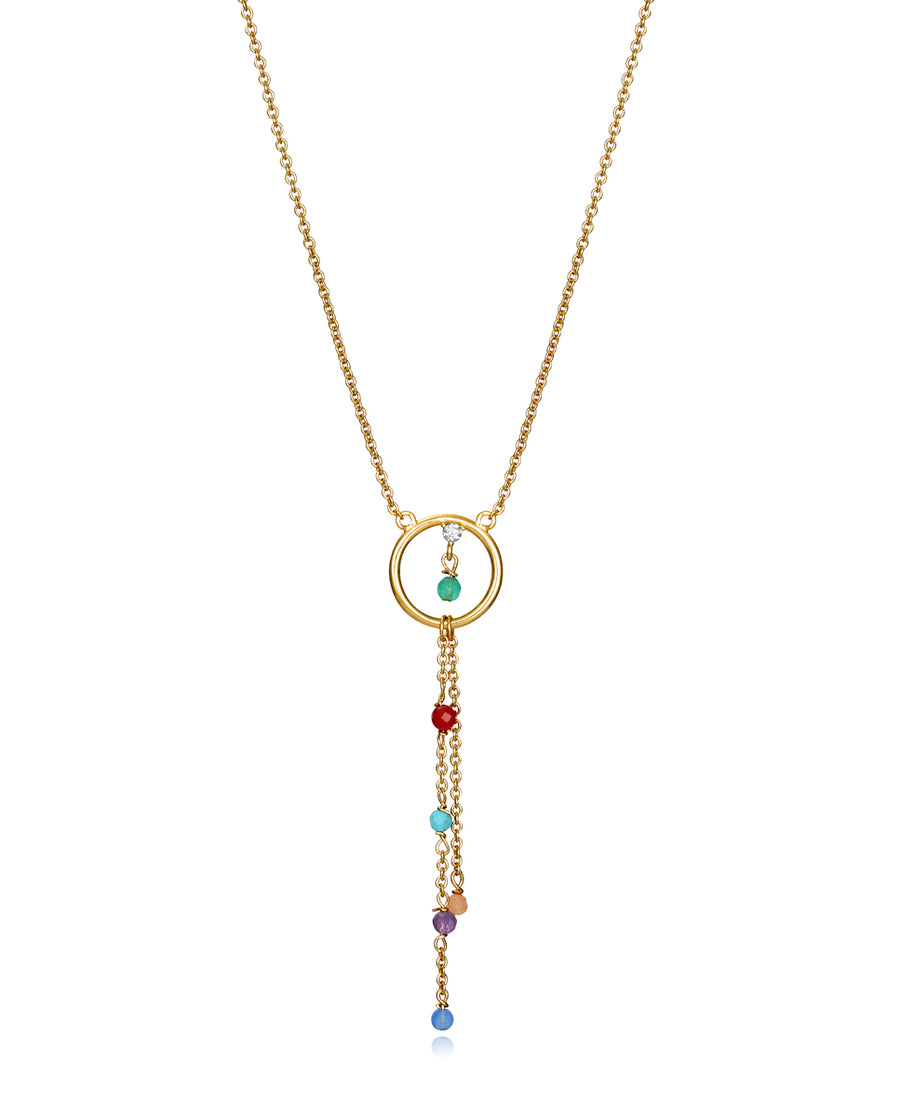 Collier en argent sterling avec pierres de couleur or Mrs. Jwls