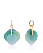 Steel Earrings Ip Gold And Coloured Resin Discs: