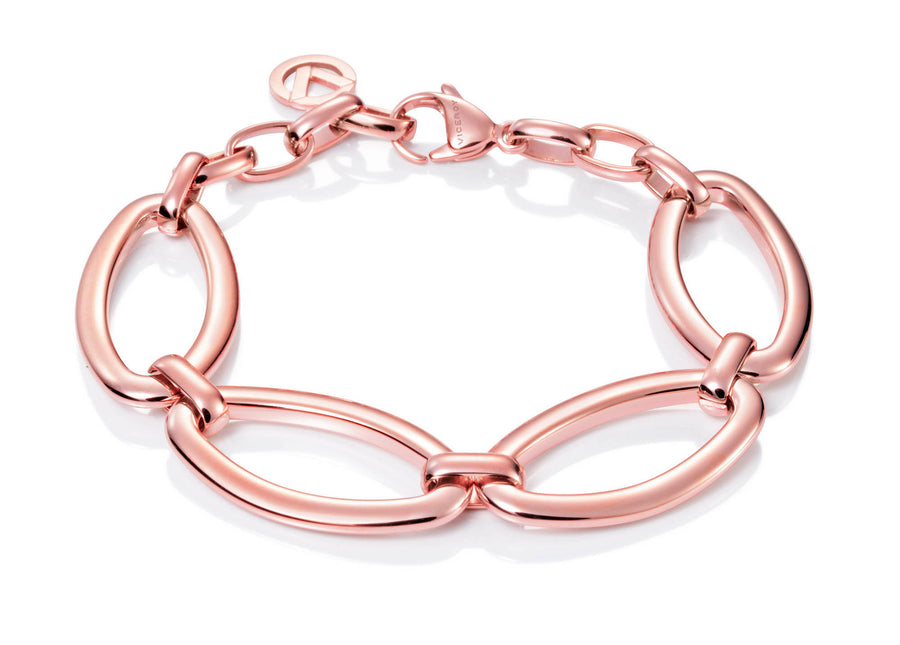 Bracelet S.steel Ip Rose Gold With Links Lady Fas