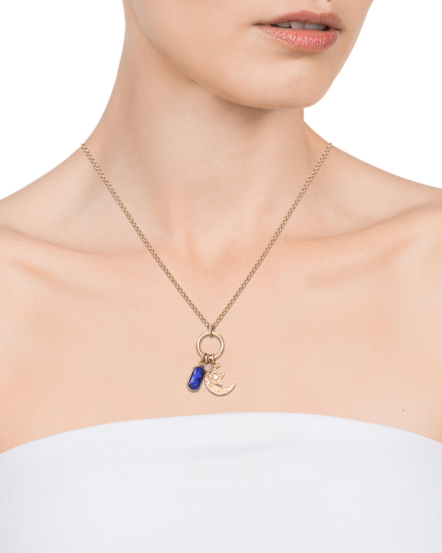 Collar Acero Ip Dorado Piedras Sra Fn