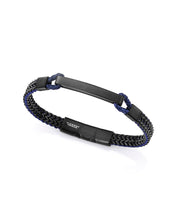 Puls Acero Ip Negro Y Piel Azul Sr Fashion