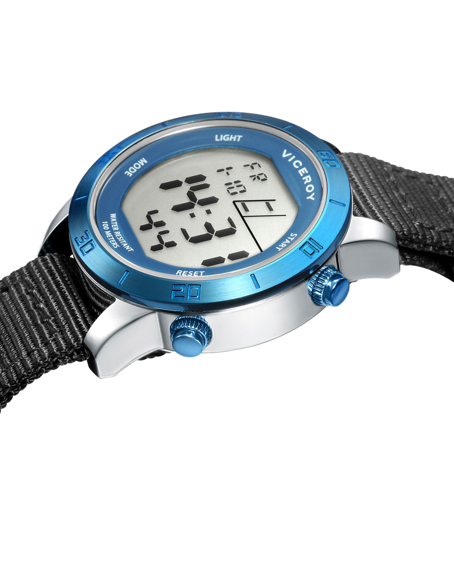Pack Reloj Digital Acero Ip Azul Correa Niño Va