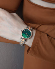 Reloj Acero Ip Rosa Brazalete Sra Va