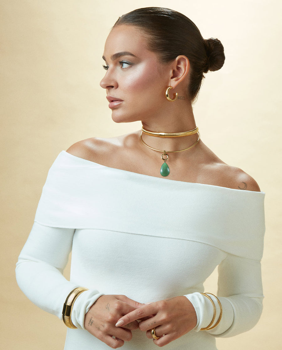 Anillo Acero Ip Dorado Tubogas Sra Fashion