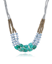 Collar Acero Múltiple Piedras Sra Fn