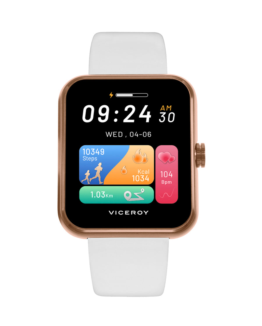 Reloj Smart Aluminio Rosado Brazalete Sr Va