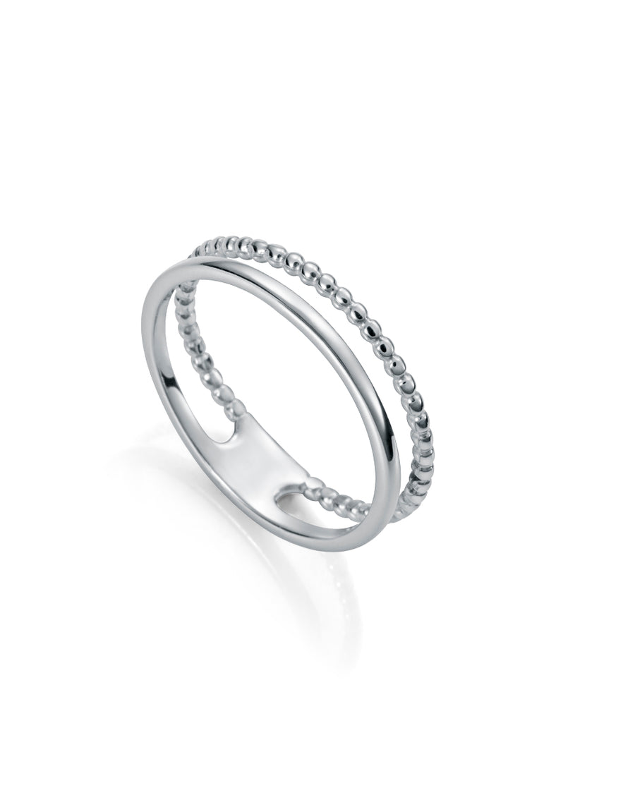 Bague Double Argent Massif Boules Lisses Mrs. Jwls