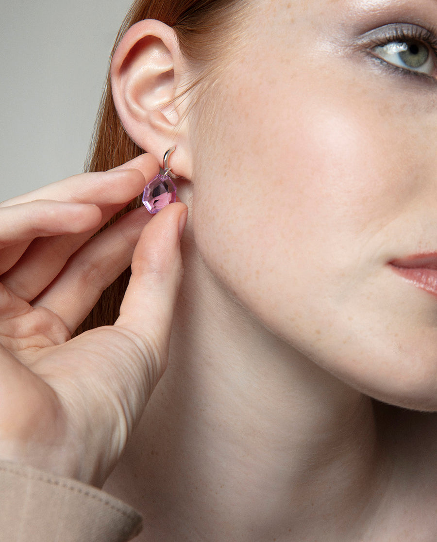Sterling Silver Earrings With Gold Plating And Pu