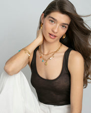Steel Bracelet Ip Gold With Shell And Synthetic S