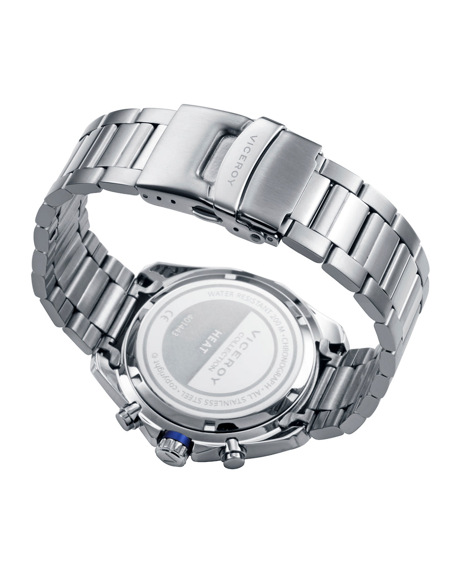 Crono Acero Ip Azul Brazalete Sr Va